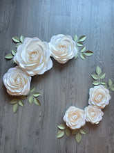 Load image into Gallery viewer, White Gold Dust Pearl Paper Roses
