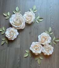 Load image into Gallery viewer, White Gold Dust Pearl Paper Roses
