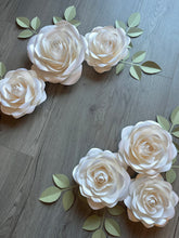 Load image into Gallery viewer, White Gold Dust Pearl Paper Roses
